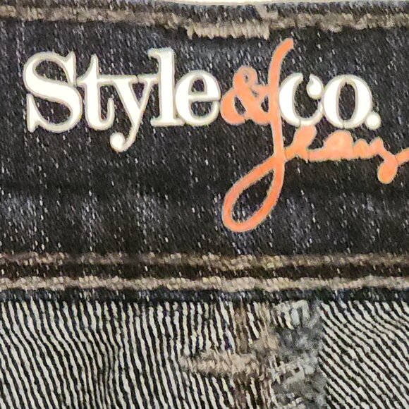 Style & Co. Women's Denim Blue Jeans Dark Wash Tummy Control Size 14 Short - Picture 8 of 16